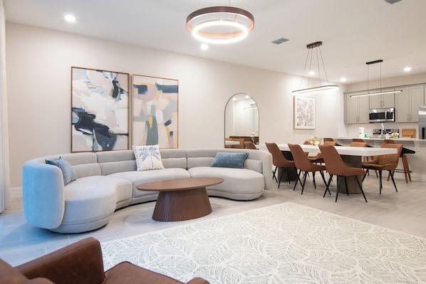 Living area - Premium 3BR at Spectrum+ Reunion, Golf Resort, 10 Min to Disney (Kissimmee)