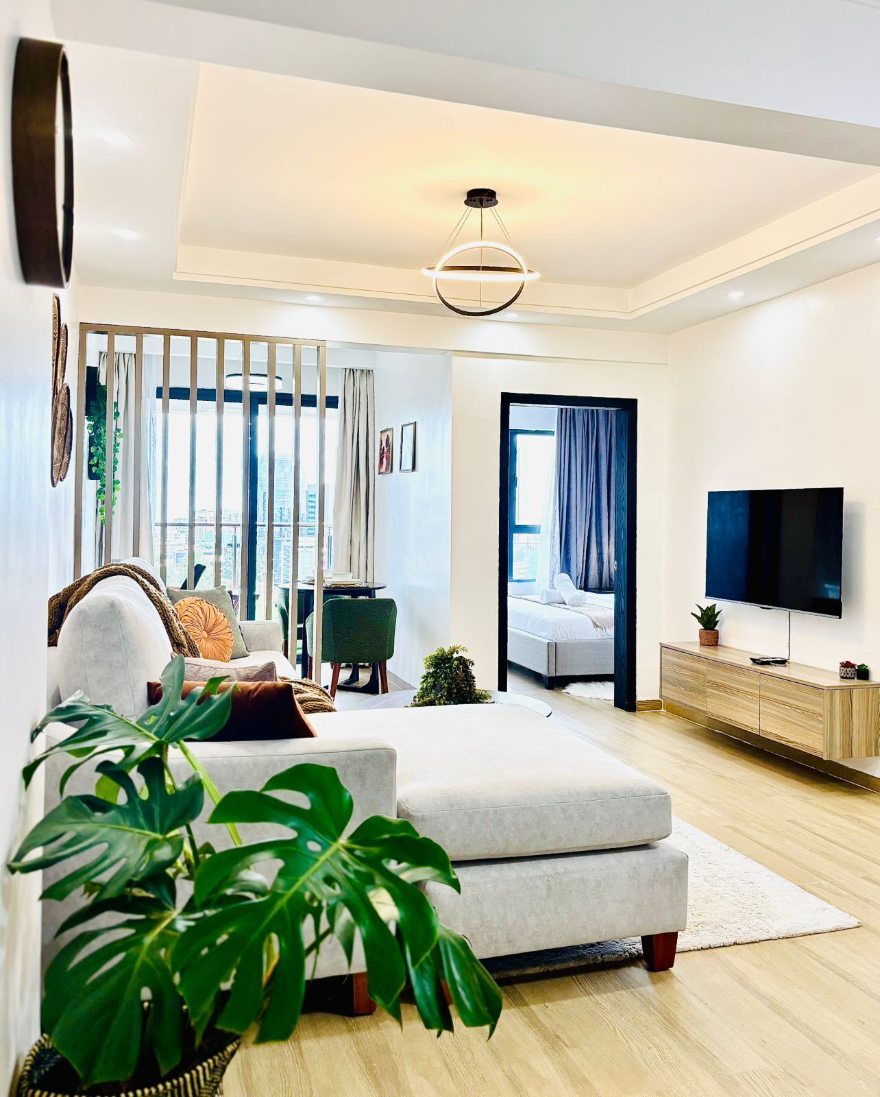 Superior Apartment, City View | Living area | 32-inch Smart TV with digital channels