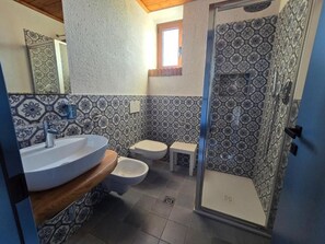 Hair dryer, soap, shampoo, toilet paper
