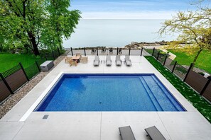 Pool - Sophisticated Shoreline Retreat with Sunset Patio & Poolside Lounging in Ontario, Canada (Leamington)