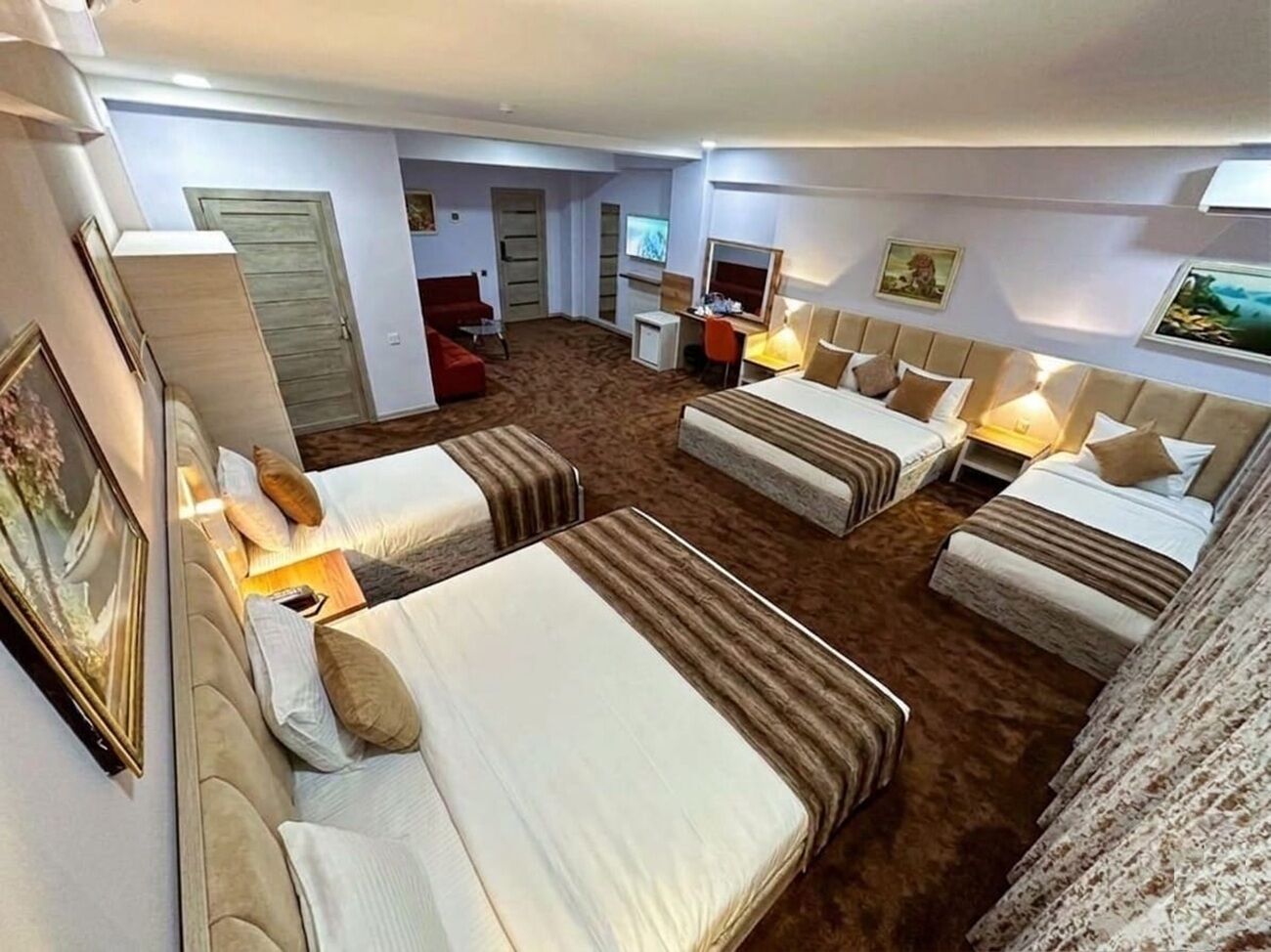 Family Suite, City View | Premium bedding, desk, laptop workspace, soundproofing