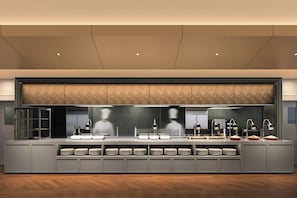 A modern kitchen with a central island, overhead lighting, and a large window. - TAOYA Aso (Minamiaso)