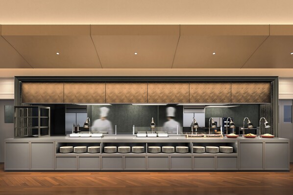 A modern kitchen with a central island, overhead lighting, and a large window. - TAOYA Aso (Kain Minamiaso-mura,Aso-gun)