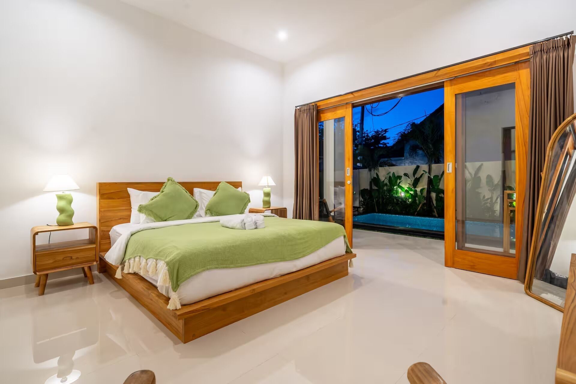 Vila luxo, 2 quartos, piscina particular | Roupas de cama de algodão egípcio, roupas de cama premium