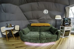 Televisión y chimenea 