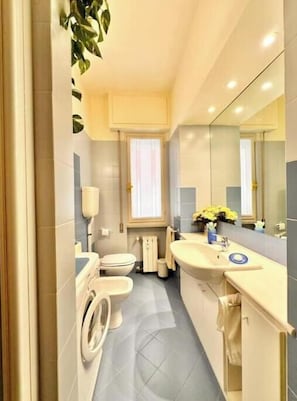 Bruser, hårtørrer, bidet, håndklæder