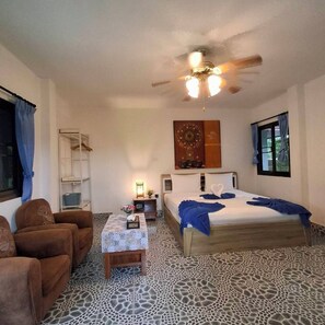 Superior Double Room, Patio, Garden View | In-room safe, desk, iron/ironing board, free WiFi