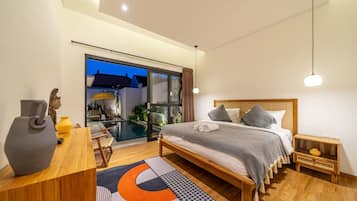 Familie villa, 2 slaapkamers, privézwembad | Lakens van Egyptisch katoen, luxe beddengoed, een kluis op de kamer
