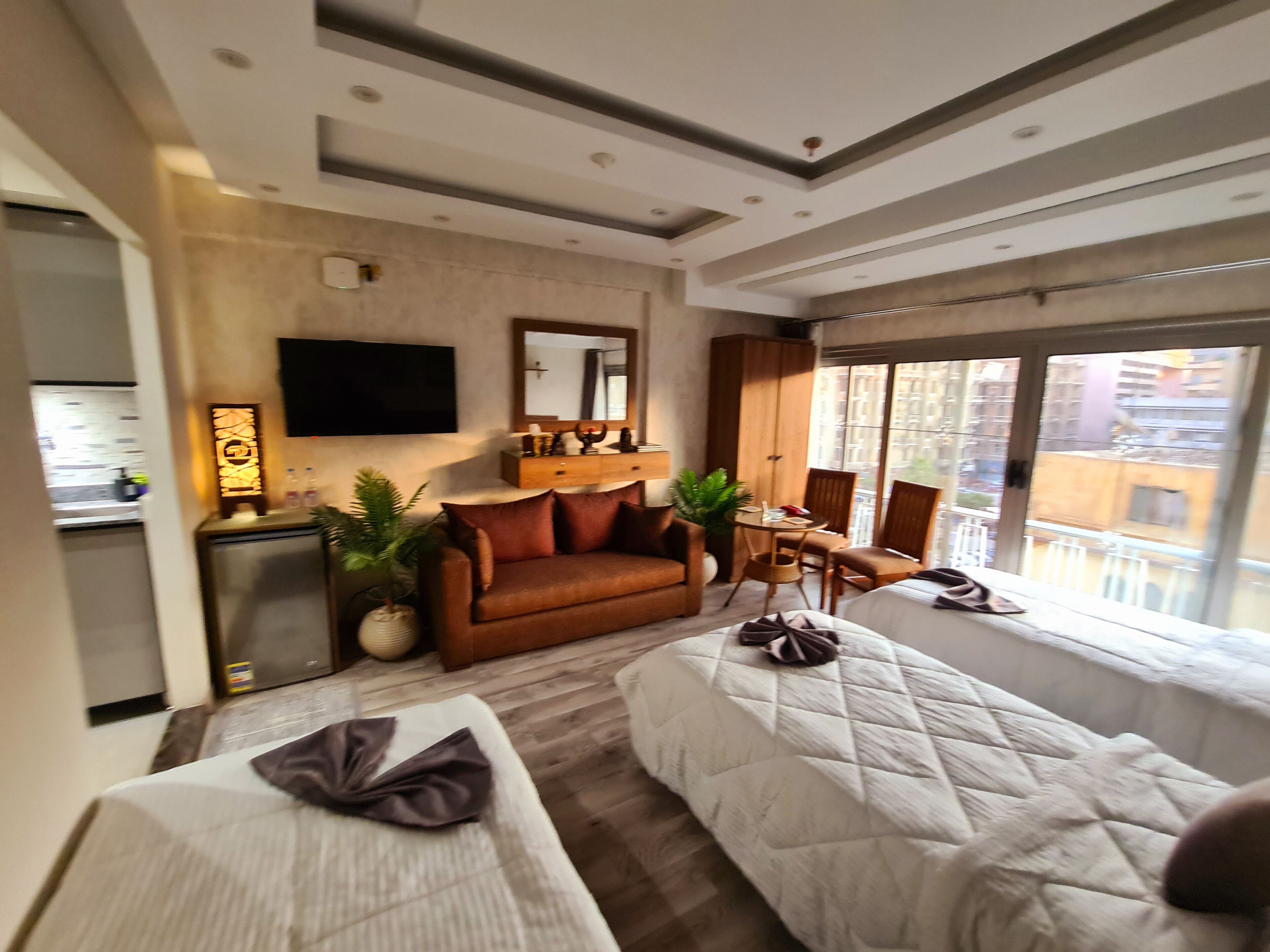 Treble Deluxe  Room Balcony  | Lakens van Egyptisch katoen, luxe beddengoed, donzen dekbedden