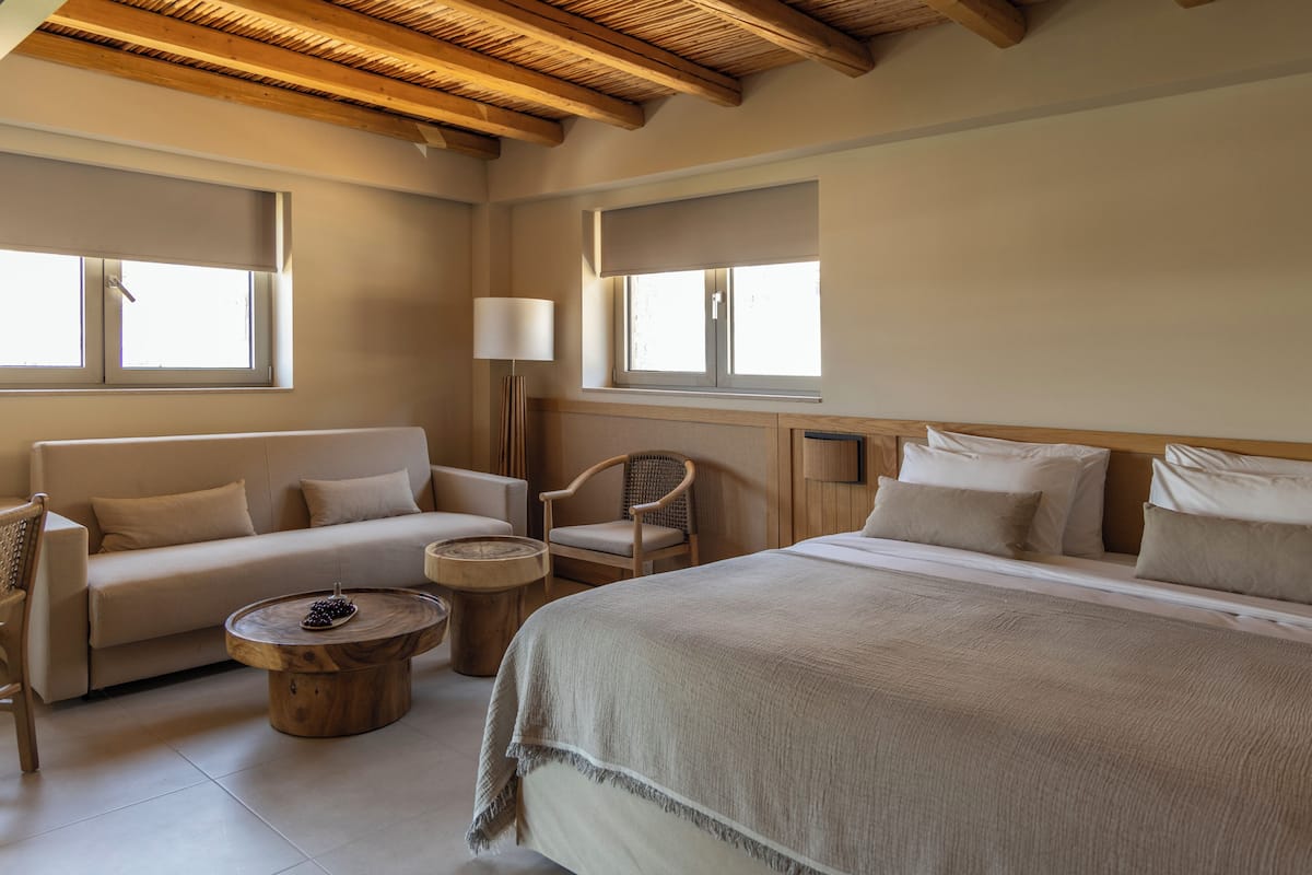 Pefkian Garden Suite with Garden View | In-room safe, desk, laptop workspace, blackout drapes