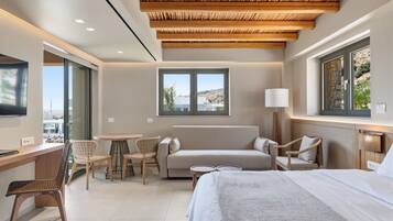 Pefkian Garden Suite with Garden View | In-room safe, desk, laptop workspace, blackout drapes