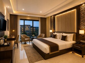 Kamar Double, pemandangan kota | Meja kerja, ruang kerja ramah laptop, Wi-Fi gratis, dan seprai linen
