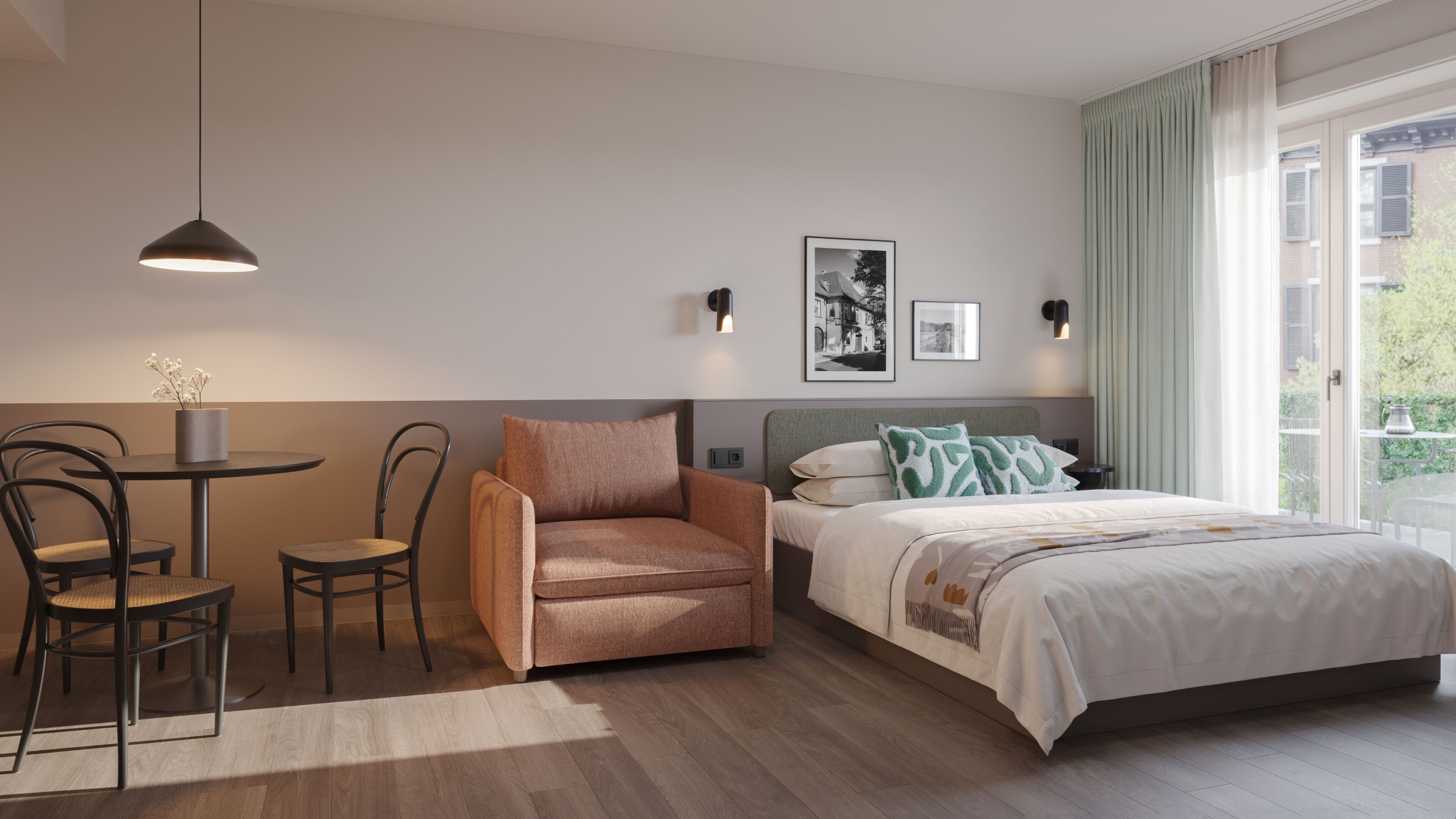 Standard Studio - Lower Ground - Accessible | Desk, laptop workspace, iron/ironing board, free cots/infant beds