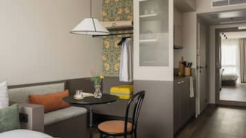 Desk, laptop workspace, iron/ironing board (on request), free WiFi