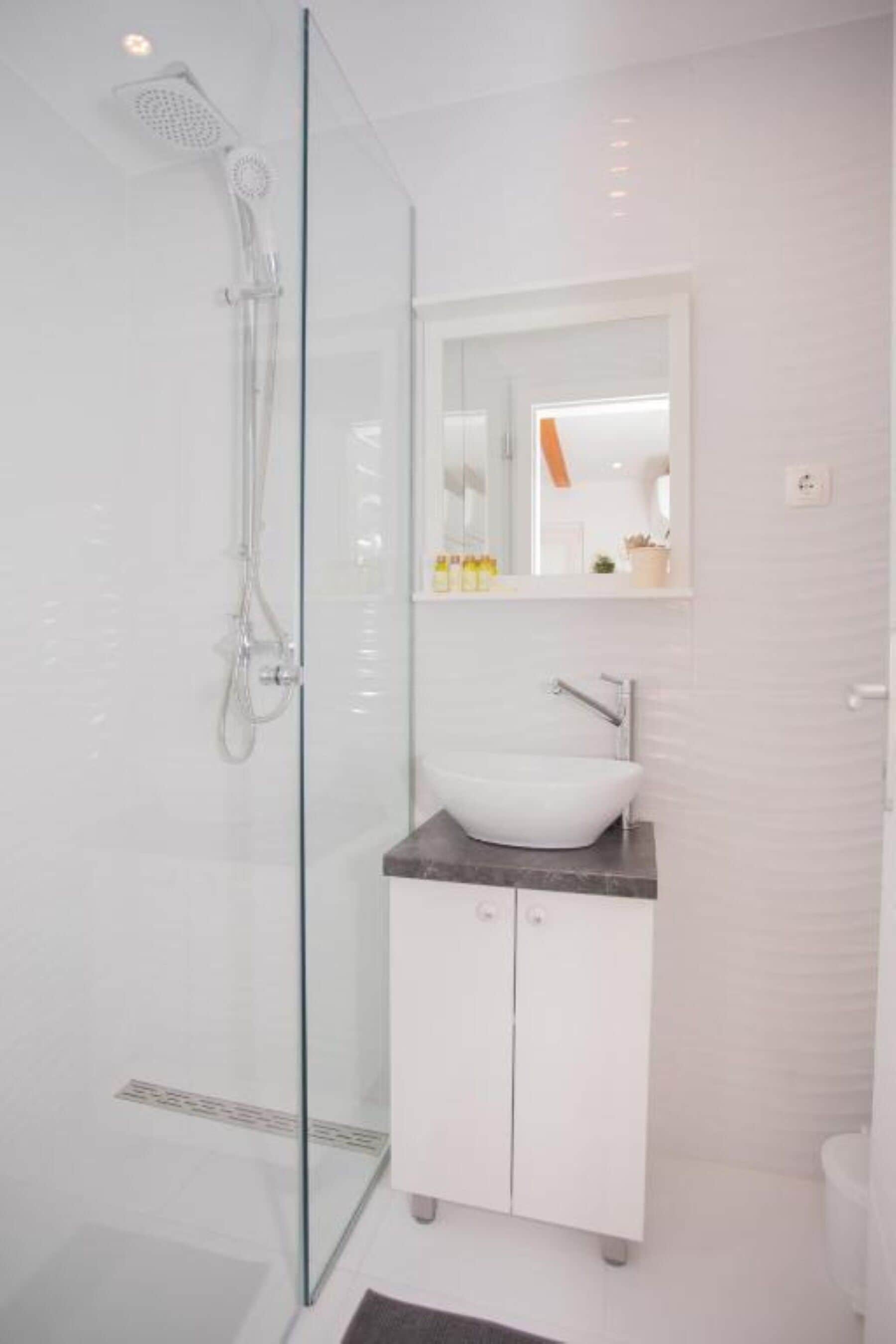 Studio (A1) | Badezimmer | Dusche, Handtücher, Shampoo, Toilettenpapier