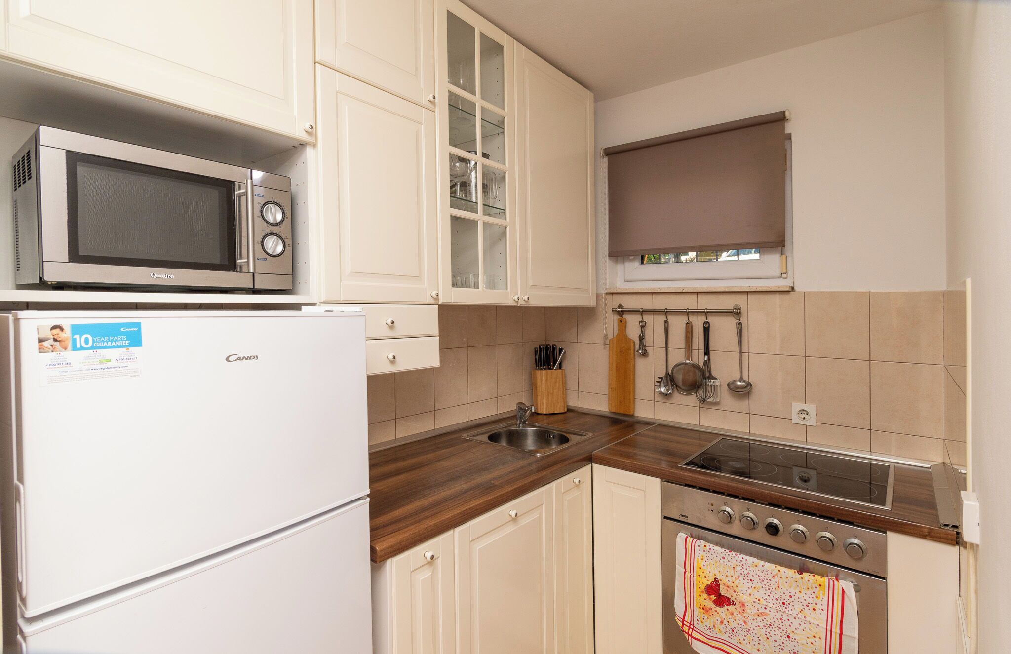 Apartment (A1) | Private kitchen | Fridge, microwave, oven, stovetop