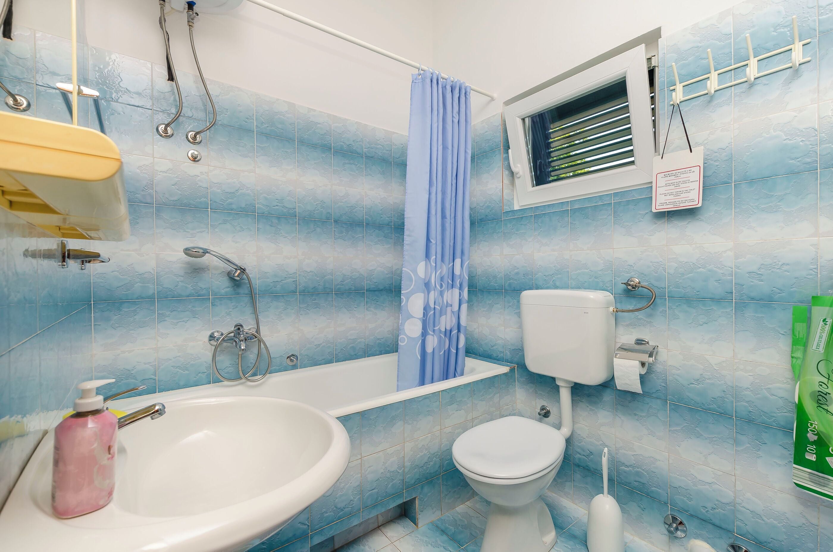 Apartment (A1) | Bathroom | Bathtub, towels, soap, toilet paper
