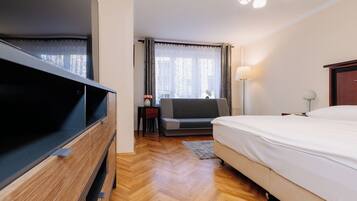 Apartment, City View | Blackout curtains, iron/ironing board, free cots/infant beds, free WiFi