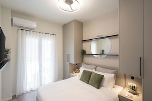 Luxury Apartment, Balcony, City View | In-room safe, laptop workspace, blackout drapes, iron/ironing board - Luxury Design Apartment in Pagrati (Kaisariani)