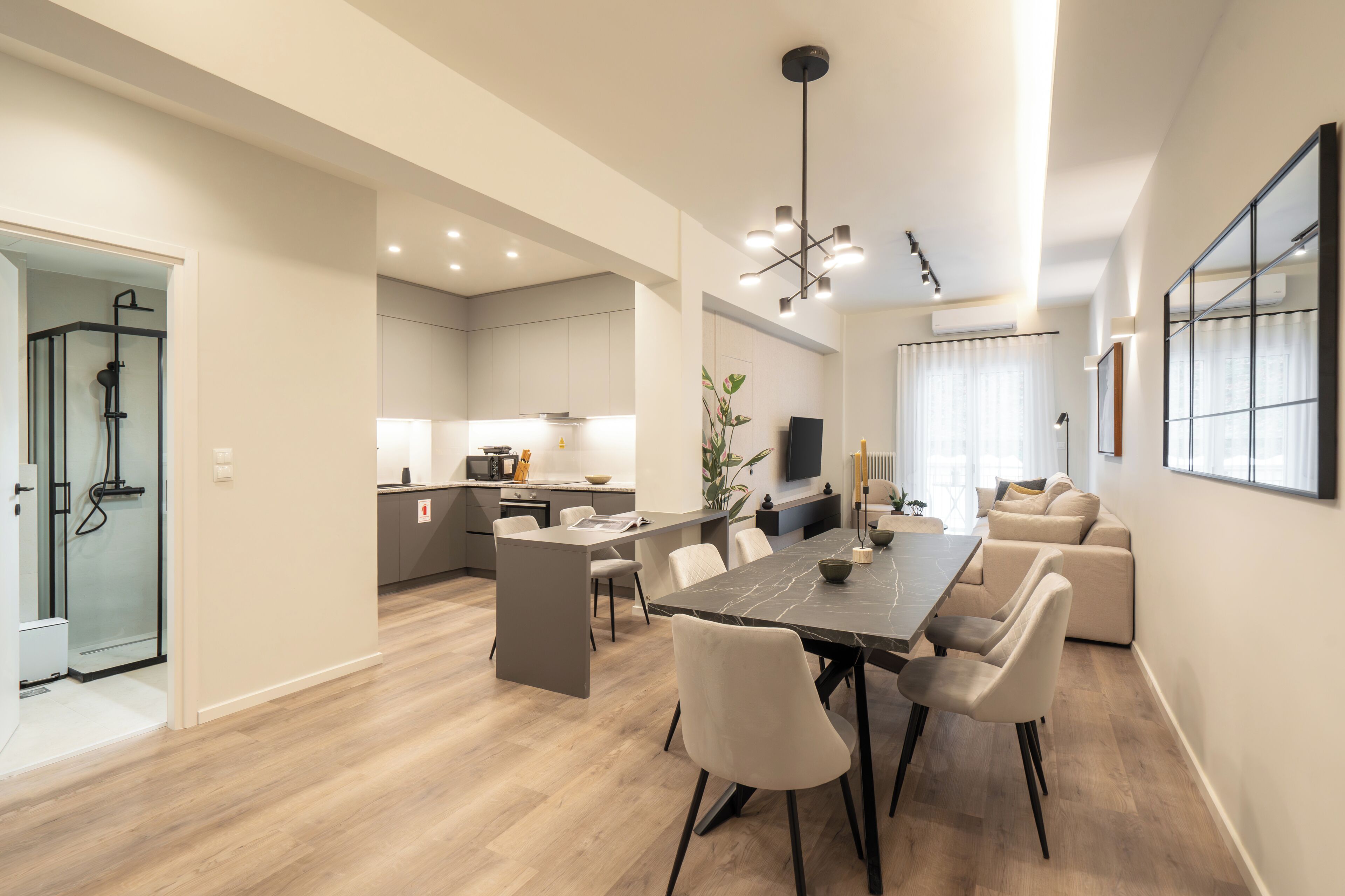 Luksus-lejlighed - balkon - byudsigt | Spiseområde