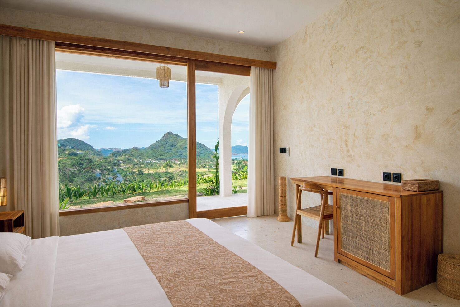 Luxury Double Room, Beach View | In-room safe, desk, laptop workspace, blackout curtains