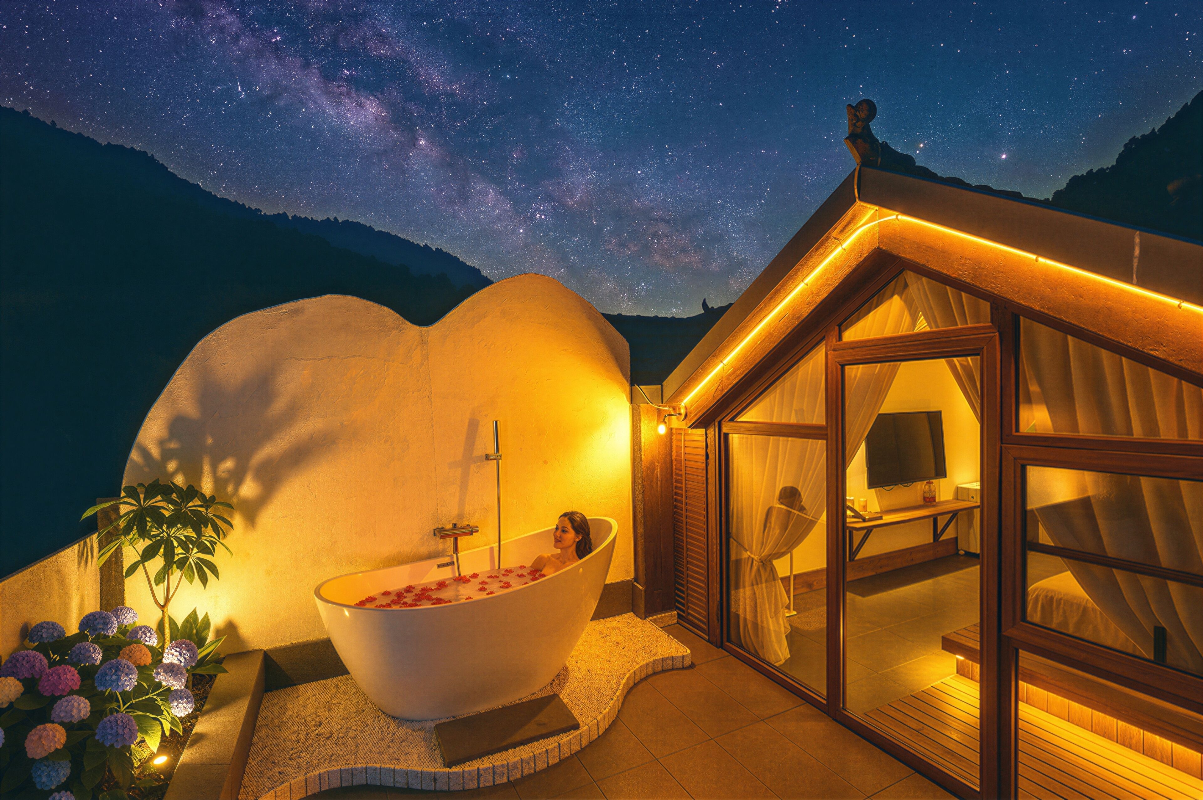 Luxury-Doppelzimmer, 1 King-Bett, Terrasse, Gartenblick | Terrasse/Patio