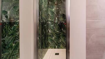Standard Townhome, Balcony, City View | Bathroom | Shower, hair dryer, towels, soap