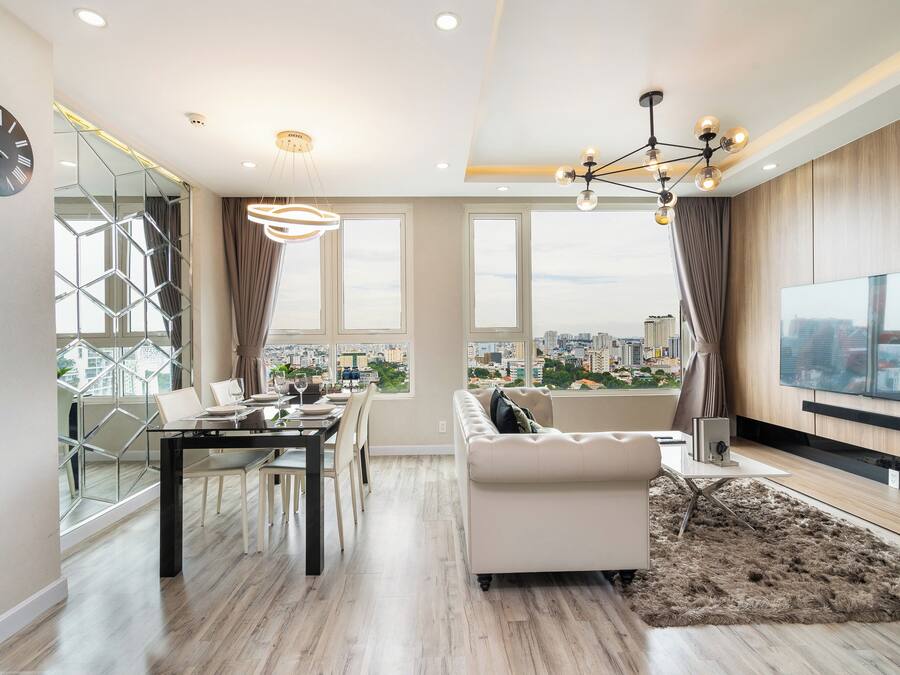 Superior Apartment, 2 Bedrooms, Kitchen, City View | Living area | 55-inch LED TV with cable channels, Netflix, streaming services