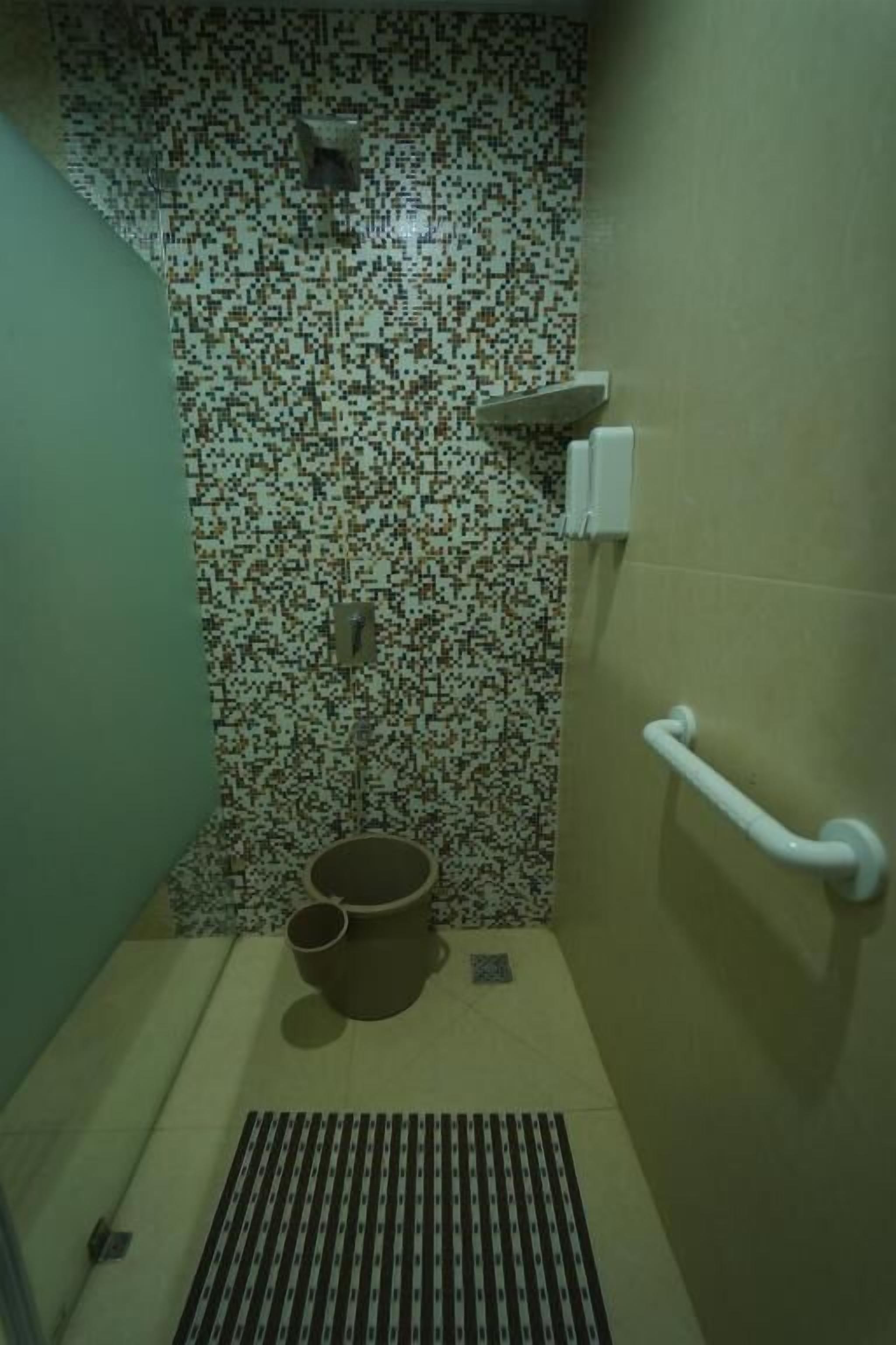Studio | Salle de bain | Douche, serviettes fournies