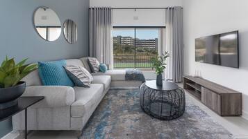 Luxury Apartment, 2 Bedrooms (Luxury2-Bedroom Upper Floor Apartment) | Living area | Smart TV