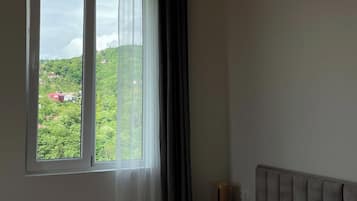 Habitación con 1 cama doble o 2 individuales, vistas al jardín | Interior