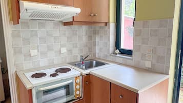 Double or Twin Room, Garden View | Private kitchen | Fridge, oven, stovetop, cookware/dishes/utensils