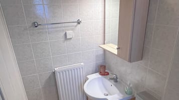 Double or Twin Room, Garden View | Bathroom | Shower, hair dryer, towels, soap