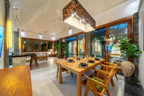 Deluxe villa, 2 slaapkamers, privézwembad | Dineren