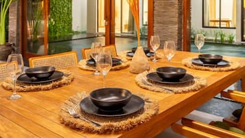 Deluxe villa, 2 slaapkamers, privézwembad | Dineren
