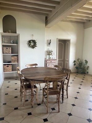 Dining - Stone family home with swimming pool (Jalogny)