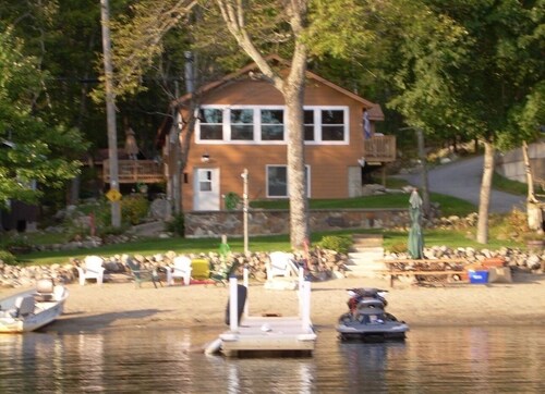 Waterfront lake house with private beach on Paradox Lake