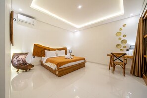 Deluxe-villa - 3 soveværelser - privat pool | Egyptiske bomuldslagner, premium-sengetøj, pengeskab på værelset