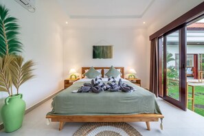 Familienvilla, 4 Schlafzimmer, eigener Pool | Bettwäsche aus ägyptischer Baumwolle, hochwertige Bettwaren, Zimmersafe