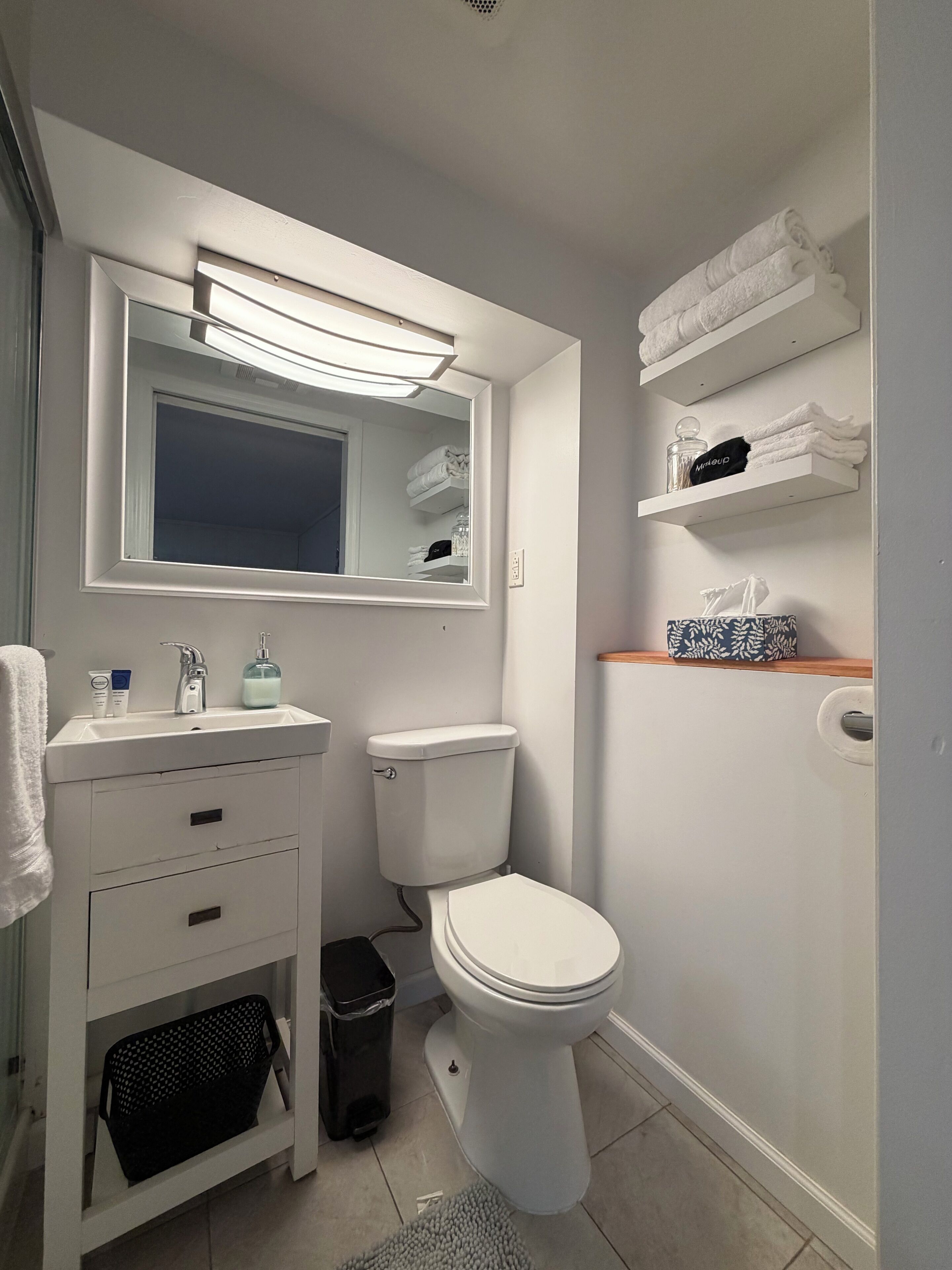 Towels, soap, toilet paper