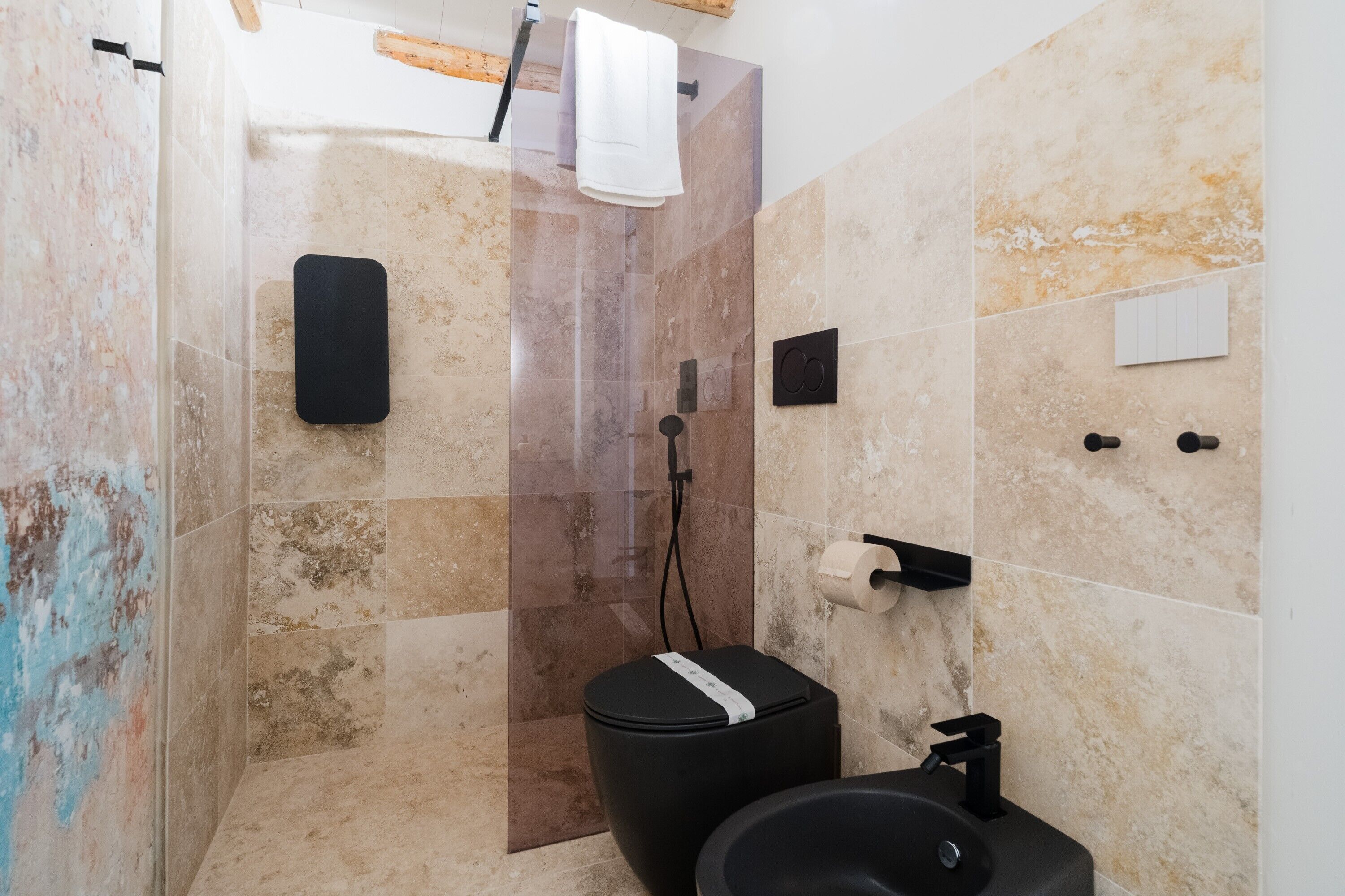 Dusche, Haartrockner, Handtücher