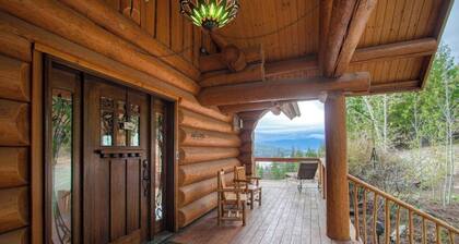 Modern, peaceful log cabin in the woods with incredible lake & mountain views