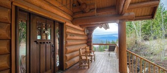 Modern, peaceful log cabin in the woods with incredible lake & mountain views