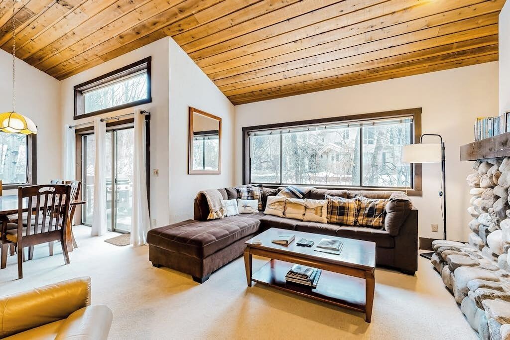 TV, fireplace, DVD player, books