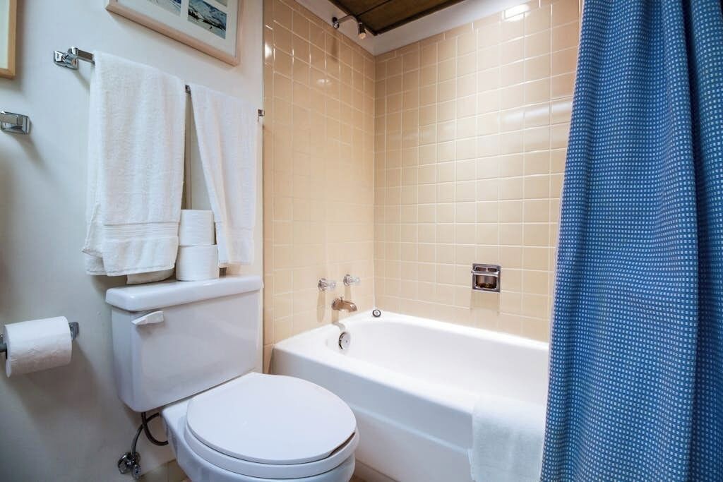 Douche, séchoir à cheveux, serviettes fournies