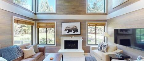 TV, fireplace, DVD player
