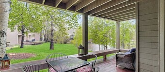 Perfect condo near town & skiing with views, pool, hot tub, on-site golf & deck
