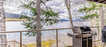 Lakefront condo near ski resort with pool, hot tub & nearby beach