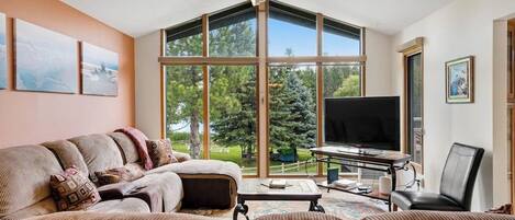 TV, ping pong, books, video library