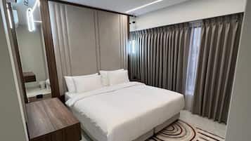 In-room safe, blackout curtains, soundproofing, iron/ironing board